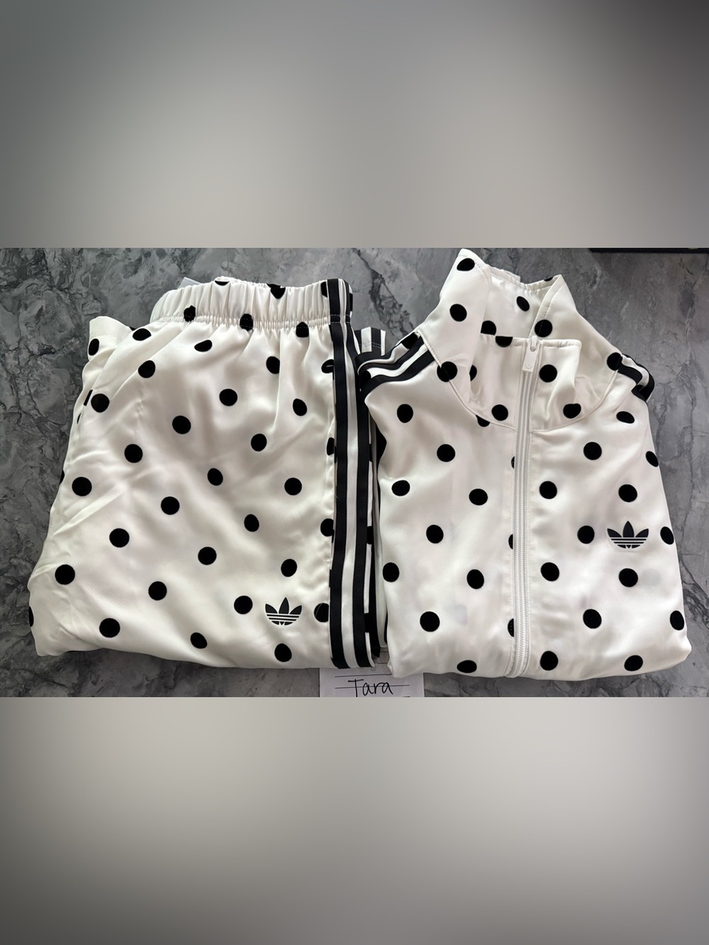 adidas Polka Dot Track Suit Wide Leg Jacket Medium NWT